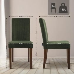 Silla de comedor Ina Cord verde oscuro antiguo