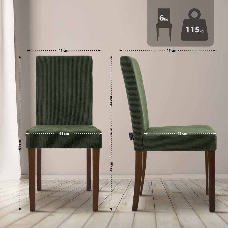 Silla de comedor Ina Cord verde oscuro antiguo