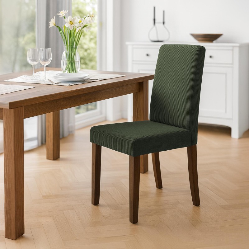 Silla de comedor Ina Cord verde oscuro antiguo