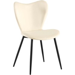 Silla de comedor Maika de terciopelo crema Silla de comedor Maika de terciopelo crema