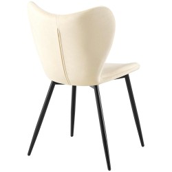 Silla de comedor Maika de terciopelo crema Silla de comedor Maika de terciopelo crema