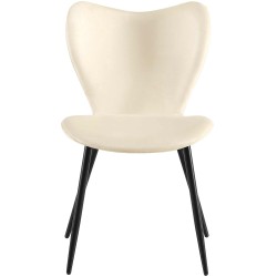 Silla de comedor Maika de terciopelo crema Silla de comedor Maika de terciopelo crema