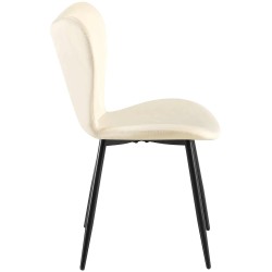 Silla de comedor Maika de terciopelo crema Silla de comedor Maika de terciopelo crema
