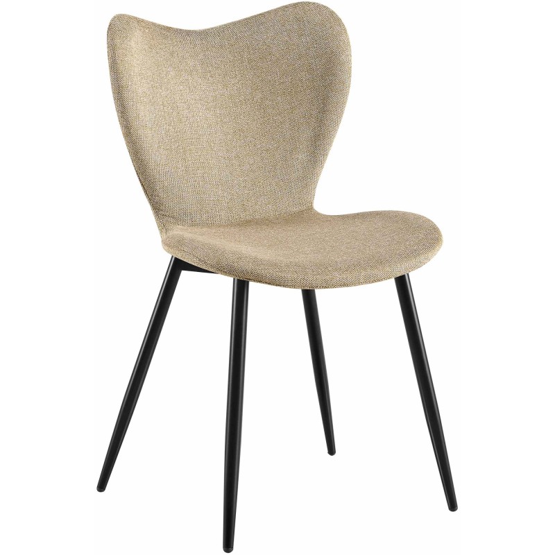 Silla de comedor Maika en tela color topo