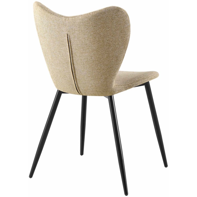 Silla de comedor Maika en tela color topo