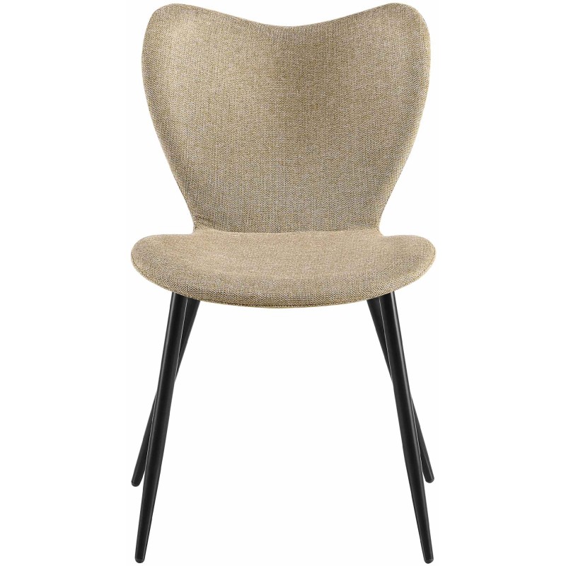 Silla de comedor Maika en tela color topo