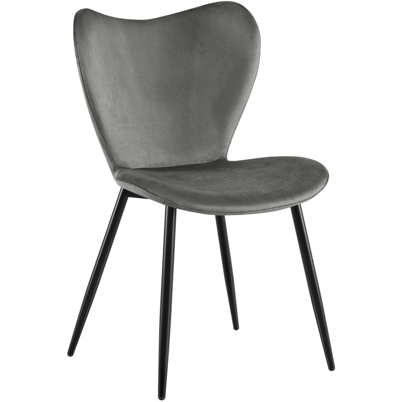 Silla de comedor Maika en terciopelo antracita