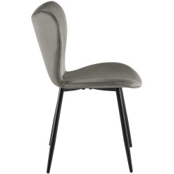 Silla de comedor Maika en terciopelo antracita Silla de comedor Maika en terciopelo antracita