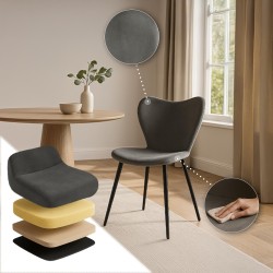 Silla de comedor Maika en terciopelo antracita Silla de comedor Maika en terciopelo antracita