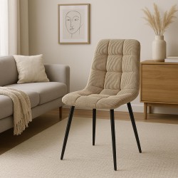 Silla de comedor Tilde Cord color topo