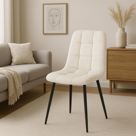 Silla de comedor Tilde Cord Cream