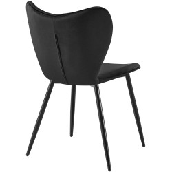 Silla de comedor Maika en terciopelo negro
