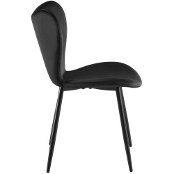 Silla de comedor Maika en terciopelo negro