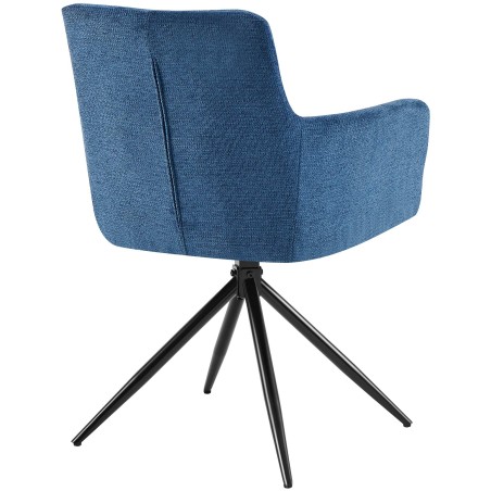 Juego de 2 sillas de comedor Jonah en tela azul oscuro