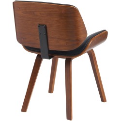 Silla de comedor Beverley, piel sintética, nogal/negro