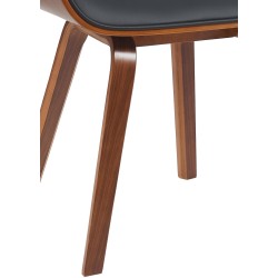 Silla de comedor Beverley, piel sintética, nogal/negro