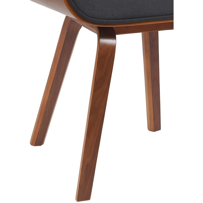 Silla de comedor Beverley en nogal/tela negra