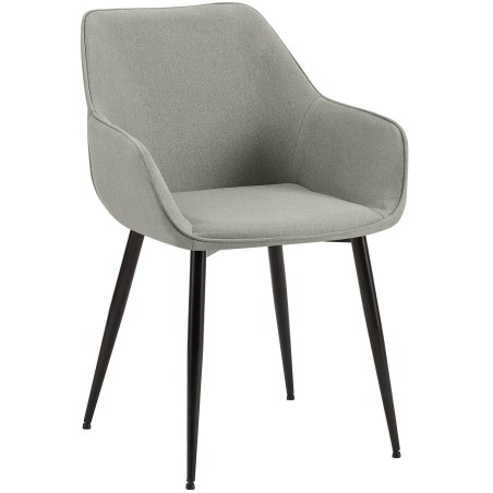 Silla de comedor Luena en tela gris claro