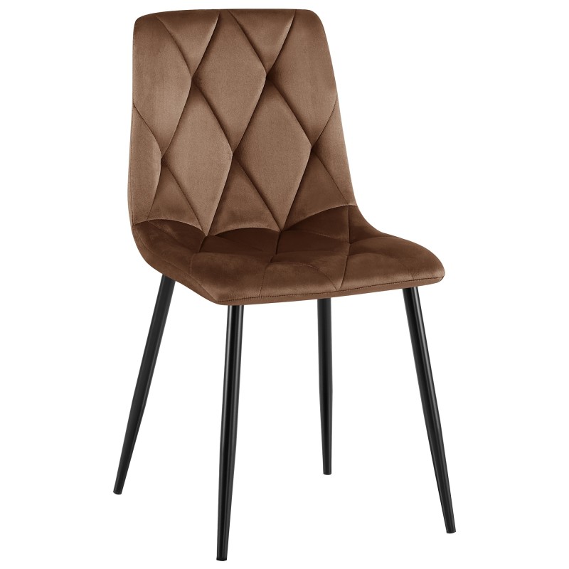 Silla de comedor Clairton de terciopelo marrón