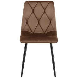 Silla de comedor Clairton de terciopelo marrón