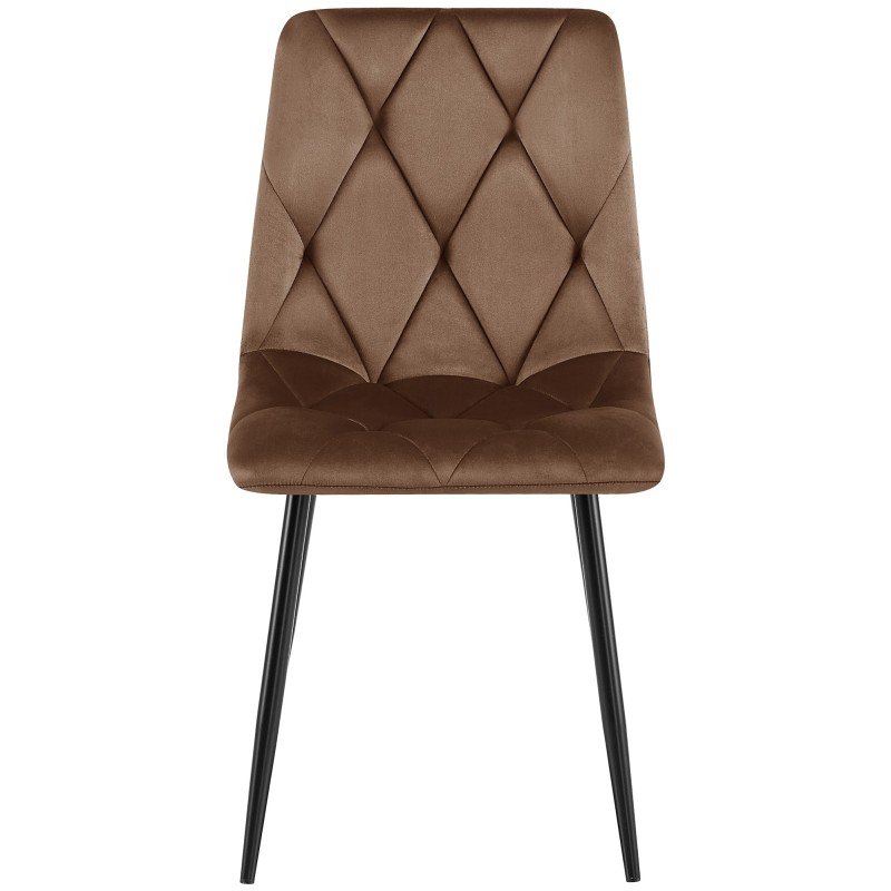 Silla de comedor Clairton de terciopelo marrón