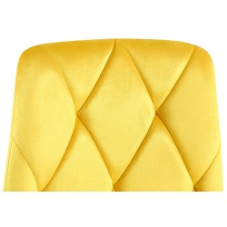 Silla de comedor Clairton en terciopelo amarillo