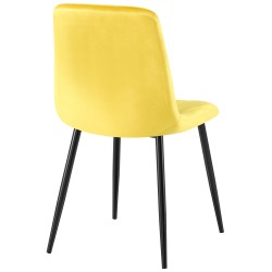 Silla de comedor Clairton en terciopelo amarillo