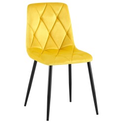 Silla de comedor Clairton en terciopelo amarillo