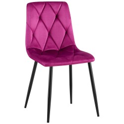 Silla de comedor Clairton de terciopelo morado
