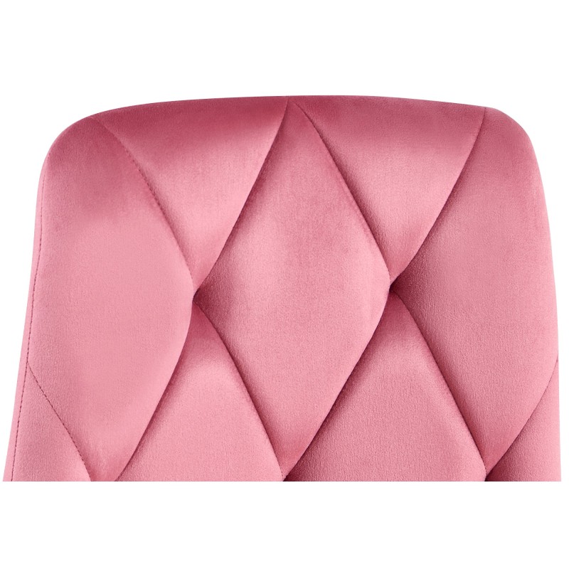 Silla de comedor Clairton en terciopelo rosa