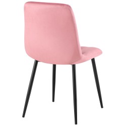 Silla de comedor Clairton en terciopelo rosa