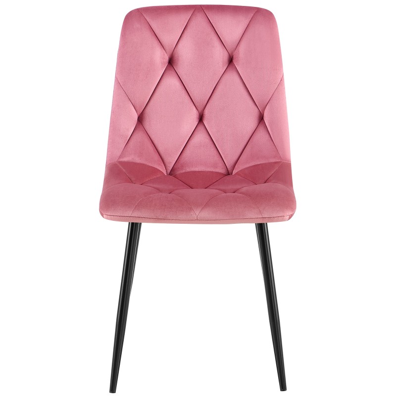 Silla de comedor Clairton en terciopelo rosa