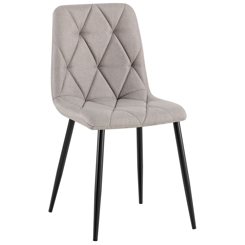 Silla de comedor Clairton en tela gris claro