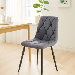 Silla de comedor Clairton en tela gris oscuro