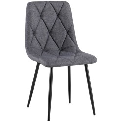 Silla de comedor Clairton en tela gris oscuro