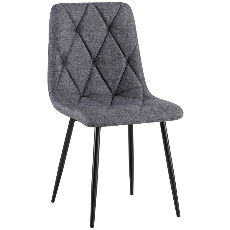 Silla de comedor Clairton en tela gris oscuro