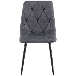 Silla de comedor Clairton en tela gris oscuro