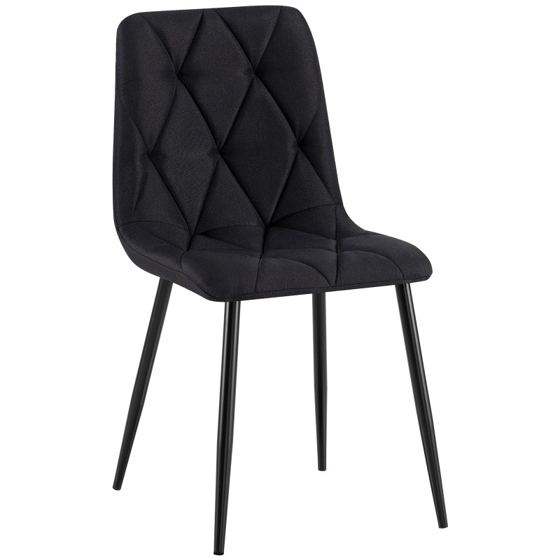 Silla de comedor Clairton en tela negra
