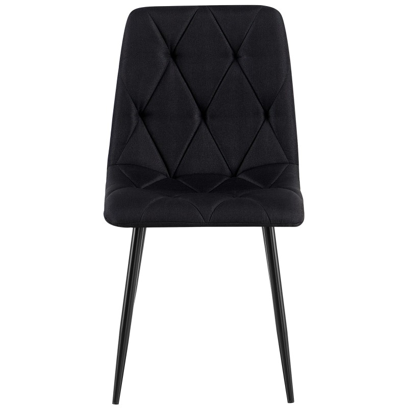Silla de comedor Clairton en tela negra