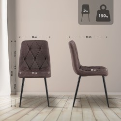 Silla de comedor Clairton en tela marrón