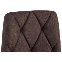 Silla de comedor Clairton en tela marrón