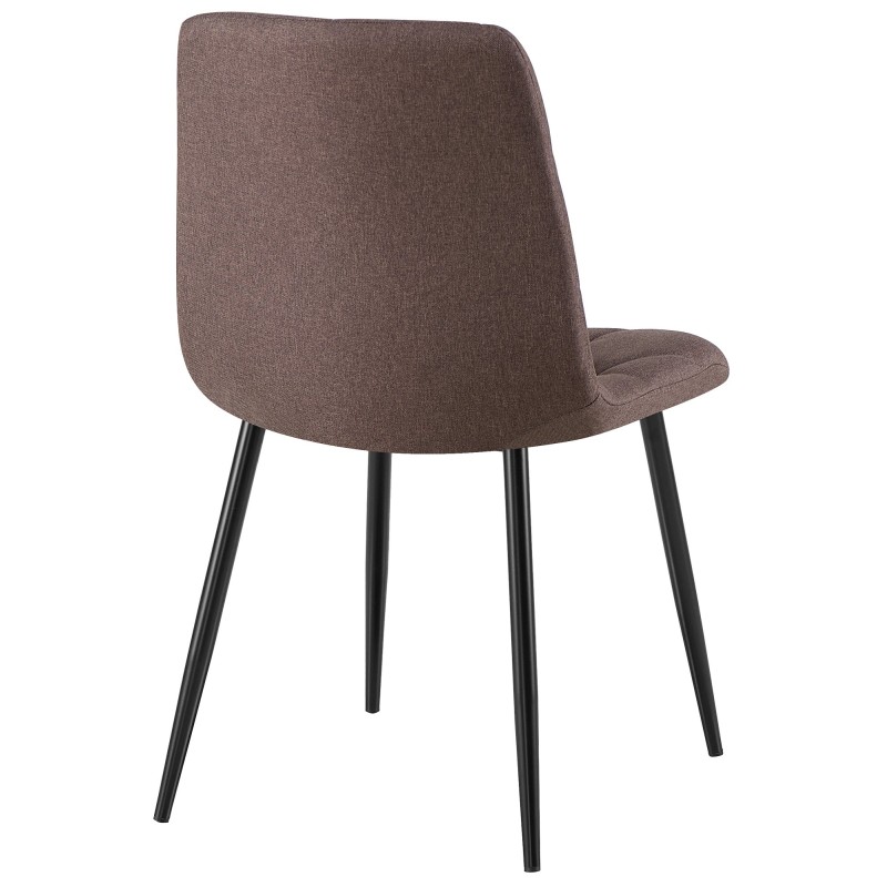 Silla de comedor Clairton en tela marrón