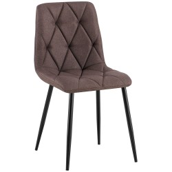 Silla de comedor Clairton en tela marrón