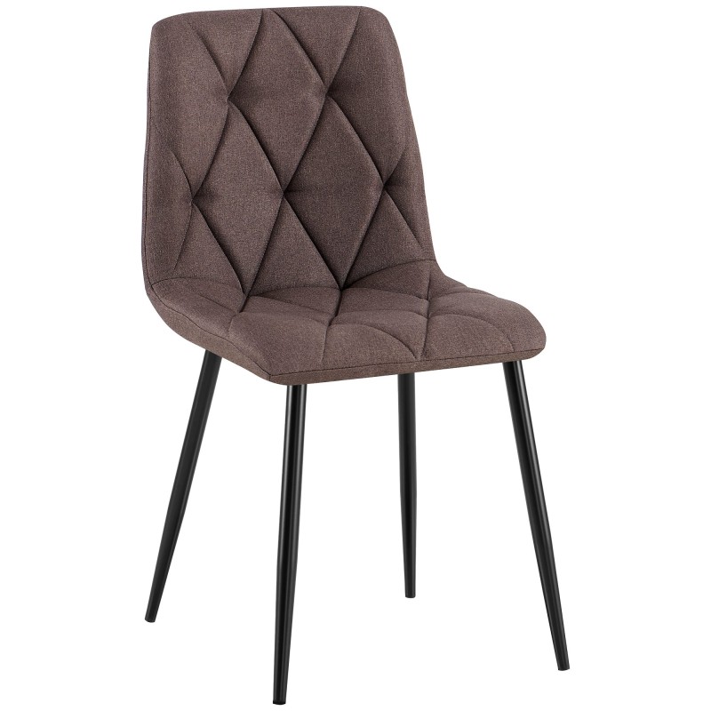 Silla de comedor Clairton en tela marrón