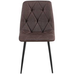 Silla de comedor Clairton en tela marrón