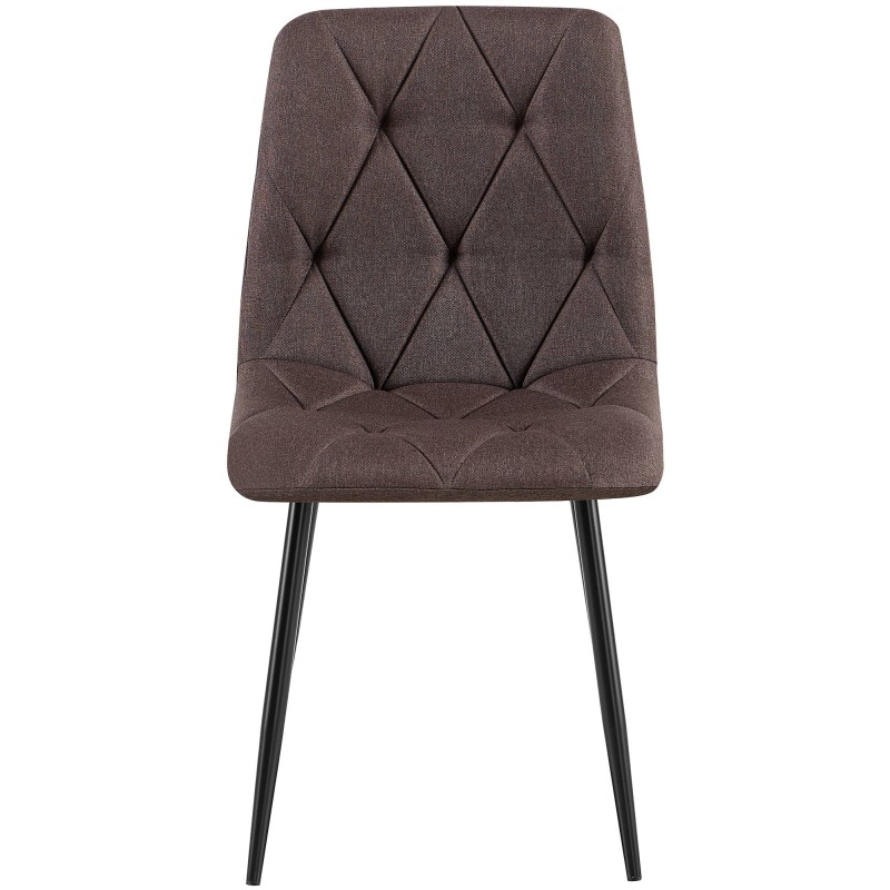 Silla de comedor Clairton en tela marrón
