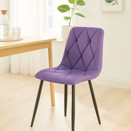 Silla de comedor Clairton de tela morada