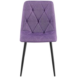 Silla de comedor Clairton de tela morada