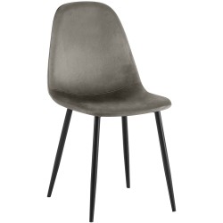 Silla de comedor Napier en terciopelo antracita