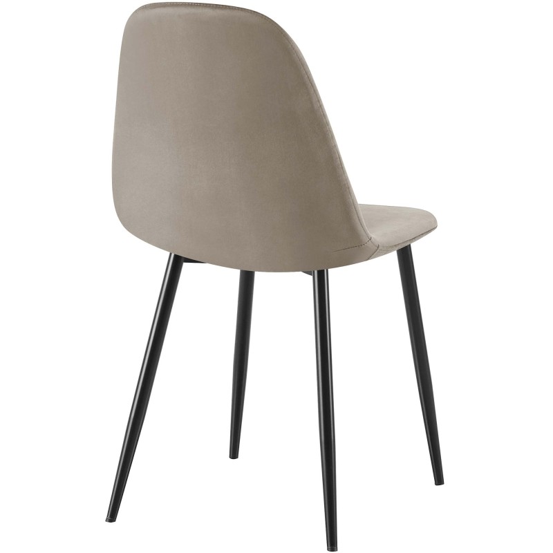 Silla de comedor Napier en terciopelo antracita